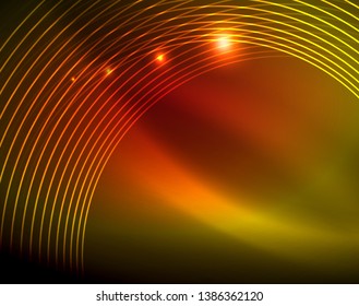 Shiny circles glowing abstract background. Vector illustration