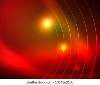 Leuchtende Kreise leuchten auf abstraktem Hintergrund. Vektorgrafik