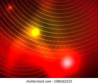 Shiny circles glowing abstract background. Vector illustration