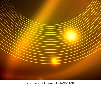 Shiny circles glowing abstract background. Vector illustration