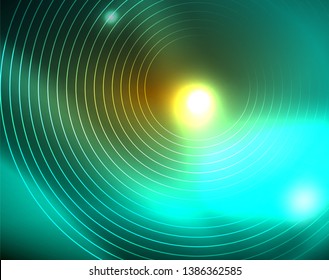 Shiny circles glowing abstract background. Vector illustration