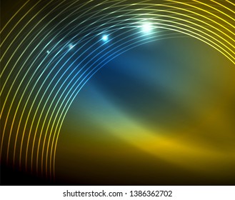 Shiny circles glowing abstract background. Vector illustration
