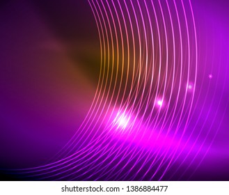 Shiny circles glowing abstract background. Vector illustration
