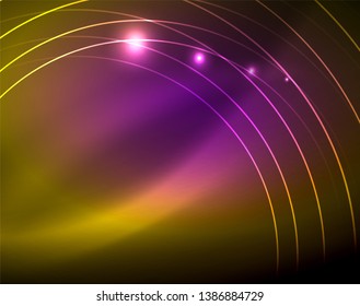 Shiny circles glowing abstract background. Vector illustration