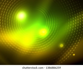 Shiny circles glowing abstract background. Vector illustration