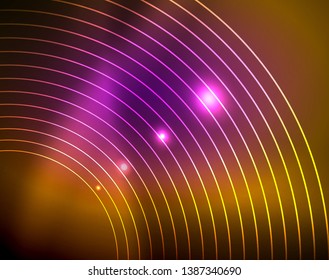 Los círculos brillantes brillan por el fondo abstracto. Ilustración del vector