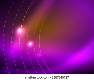 Shiny circles glowing abstract background. Vector illustration
