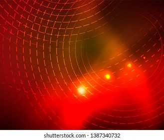 Shiny circles glowing abstract background. Vector illustration