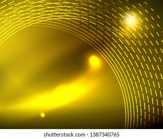 Shiny circles glowing abstract background. Vector illustration