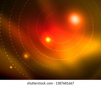 Shiny circles glowing abstract background. Vector illustration