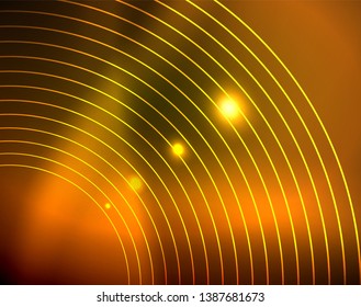 Shiny circles glowing abstract background. Vector illustration