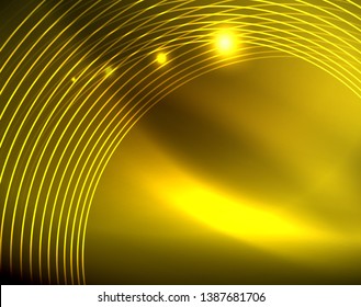 Shiny circles glowing abstract background. Vector illustration