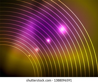 Shiny circles glowing abstract background. Vector illustration