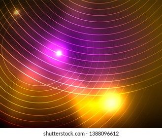 Shiny circles glowing abstract background. Vector illustration