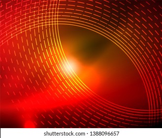 Los círculos brillantes brillan por el fondo abstracto. Ilustración del vector