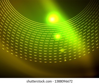 Shiny circles glowing abstract background. Vector illustration