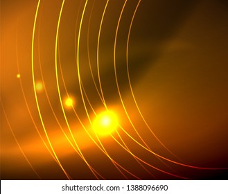 Shiny circles glowing abstract background. Vector illustration
