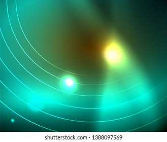 Shiny circles glowing abstract background. Vector illustration