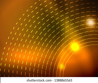 Shiny circles glowing abstract background. Vector illustration