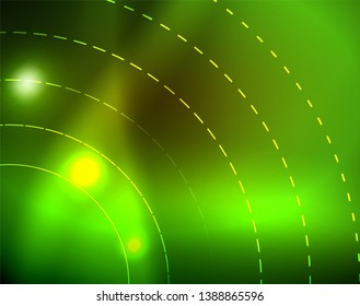 Shiny circles glowing abstract background. Vector illustration