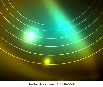 Shiny circles glowing abstract background. Vector illustration