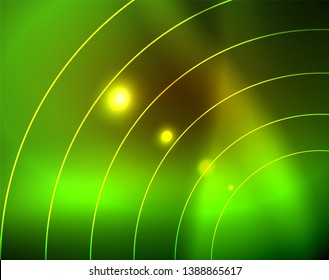 Shiny circles glowing abstract background. Vector illustration