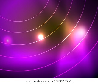 Leuchtende Kreise leuchten auf abstraktem Hintergrund. Vektorgrafik