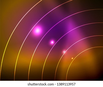 Los círculos brillantes brillan por el fondo abstracto. Ilustración del vector