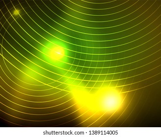 Shiny circles glowing abstract background. Vector illustration