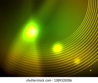 Shiny circles glowing abstract background. Vector illustration