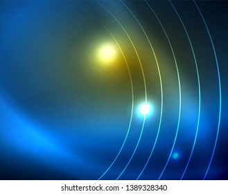 Shiny circles glowing abstract background. Vector illustration