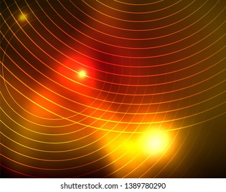 Shiny circles glowing abstract background. Vector illustration