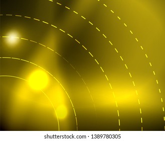 Shiny circles glowing abstract background. Vector illustration