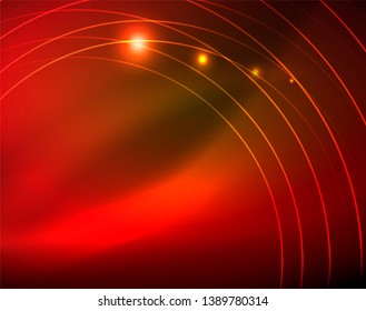 Los círculos brillantes brillan por el fondo abstracto. Ilustración del vector