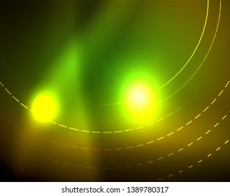 Los círculos brillantes brillan por el fondo abstracto. Ilustración del vector