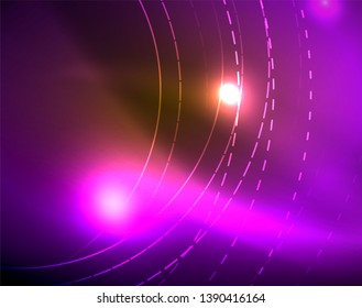 Shiny circles glowing abstract background. Vector illustration