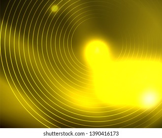 Shiny circles glowing abstract background. Vector illustration
