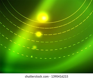 Shiny circles glowing abstract background. Vector illustration
