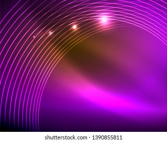 Shiny circles glowing abstract background. Vector illustration