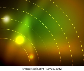 Shiny circles glowing abstract background. Vector illustration