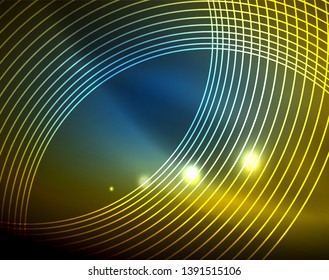 Círculos brilhantes com fundo abstrato brilhante. Ilustração vetorial