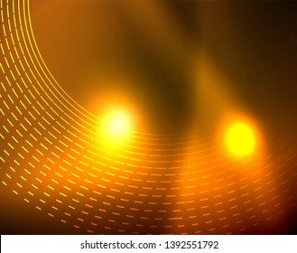 Shiny circles glowing abstract background. Vector illustration