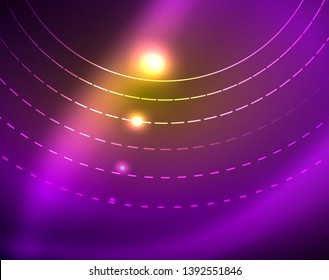 Shiny circles glowing abstract background. Vector illustration