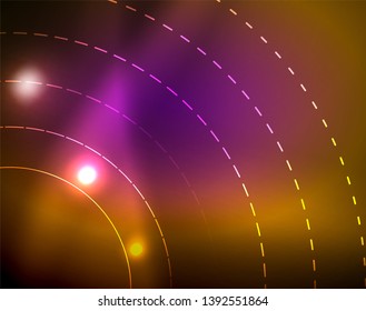 Shiny circles glowing abstract background. Vector illustration