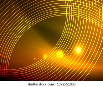 Shiny circles glowing abstract background. Vector illustration