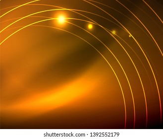 Los círculos brillantes brillan por el fondo abstracto. Ilustración del vector
