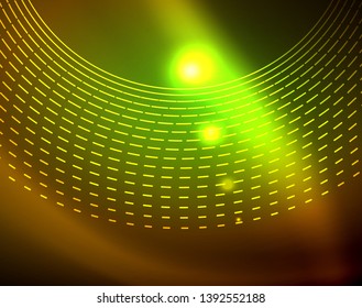 Shiny circles glowing abstract background. Vector illustration