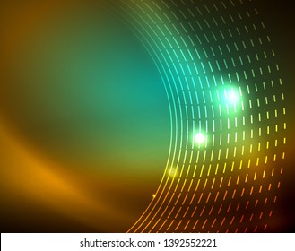 Shiny circles glowing abstract background. Vector illustration