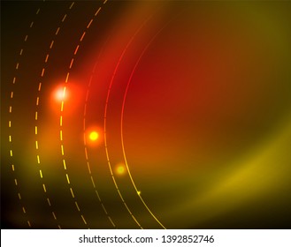Shiny circles glowing abstract background. Vector illustration