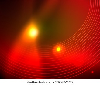Shiny circles glowing abstract background. Vector illustration